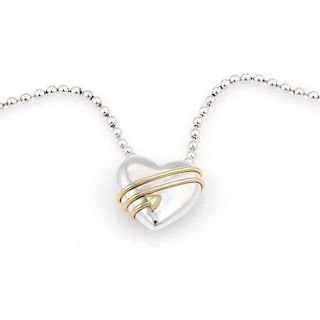 Tiffany & Co.1994 Sterling 18k Cupid's Heart Pendant