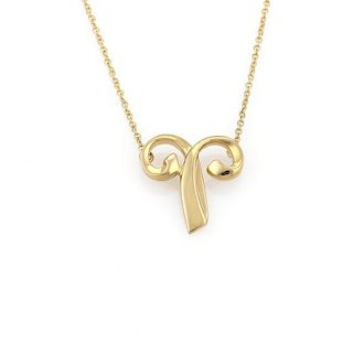 Tiffany & Co. Picasso "Aries" 18k Gold Pendant & Chain