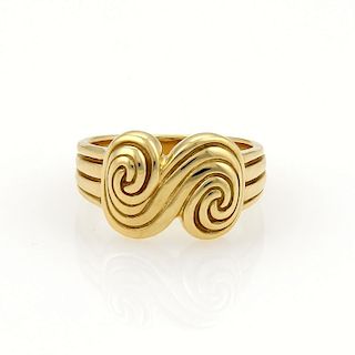Tiffany & Co. SPIRO 18k Yellow Gold Grooved Spiral Ring