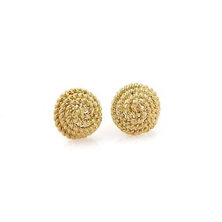 Tiffany & Co 18k Gold Spiral Wire Wrap Dome Studs