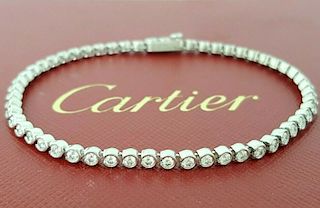 Cartier 1.53ct Diamond 18K White Gold Tennis Bracelet