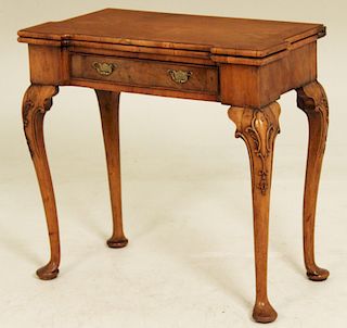 19TH C. ENGLISH WALNUT LIFT TOP GAME TABLE