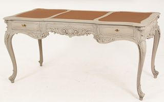 LOUIS XV STYLE CARVED AND PAINTED BUREAU PLAT