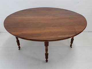 19TH C. LOUIS PHILIPPE SOLID FRENCH WALNUT TEA TABLE