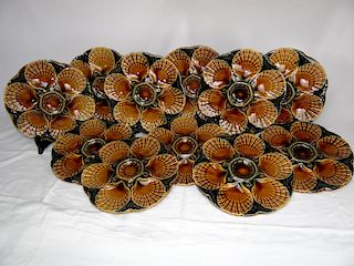 11 PC. SET OF FRENCH FAIENCE OYSTER PLATES