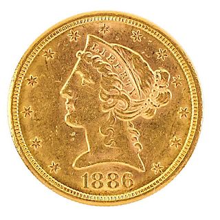 U.S. 1886-D LIBERTY HEAD GOLD $10.00 COIN