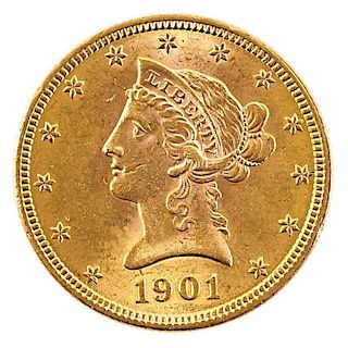 U.S. 1901 LIBERTY HEAD GOLD $10.00 COIN