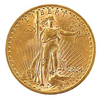 U.S. 1914 ST. GAUDENS GOLD $20.00 COIN