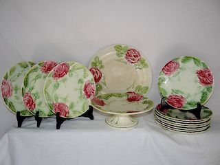 12 PC. FRENCH FAIENCE PARTIAL DESSERT SERVICE