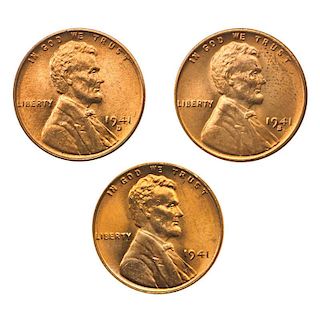 U.S. 1941, 1941-D, 1941-S 1C COINS