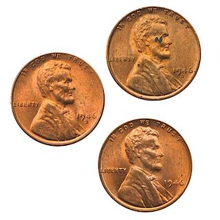 U.S. 1946, 1946-D, 1946-S 1C COINS