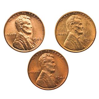 U.S. 1948, 1948-D, 1948-S 1C COINS