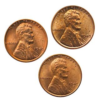 U.S. 1949, 1949-D, 1949-S 1C COINS