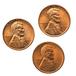 U.S. 1950, 1950-D, 1950-S 1C COINS