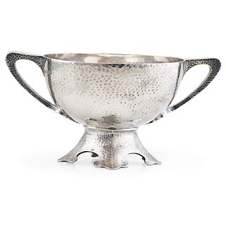 ENGLISH ARTS & CRAFTS STERLING SILVER TWO-HANDLED CUP