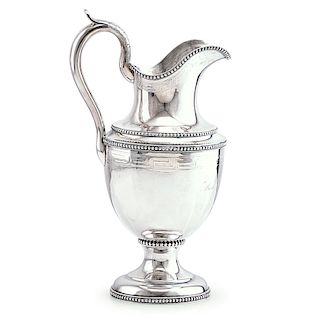 HADDOCK, LINCOLN & FOSS COIN SILVER WATER PITCHER