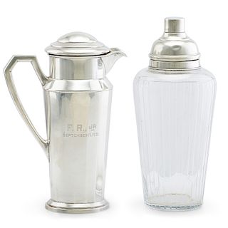 STERLING SILVER COCKTAIL SHAKER AND PITCHER