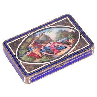 A George Stockwell import marked silver and enamel snuff box.
