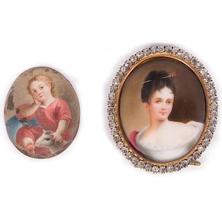 Two 19th century miniature portraits.