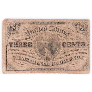 An American Fractional Currency note.
