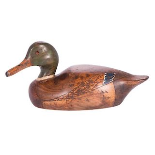 Vintage inlaid duck decoy.