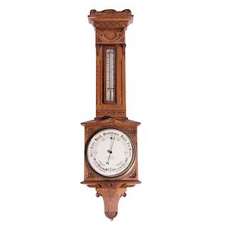 A late 19th century barometer/thermometer.