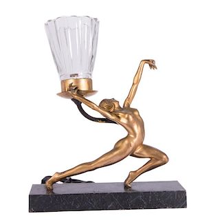 Gilt Bronze Art Deco lamp.