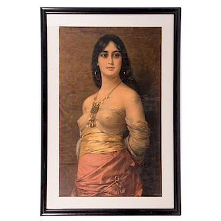 Early 20th century print of an Indian maiden.