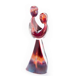 A large Venetian glass sculpture signed Dino Rosin.