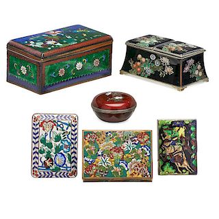 CHINESE AND JAPANESE CLOISONNE BOXES