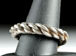 Large Viking Braided Silver Ring, 16.1 g
