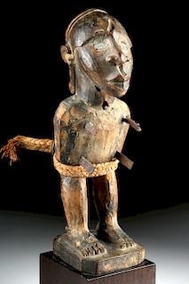 Late 19th C. Yombe / Vili Wood & Iron Nkisi Figure