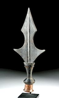 Early 20th C. Kuba Nkutshu Iron, Wood & Copper Dagger