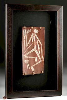 20th C. Australian Aboriginal Bark Painting -Nganjmirra