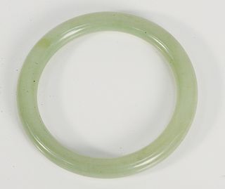 Hardstone bracelet, pale green, 10.55mm, 66mm interior, 84.6mm exterior.