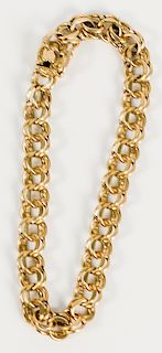 14 karat gold charm bracelet (no charms).  lg. 7 1/2 in., 15.8 grams.