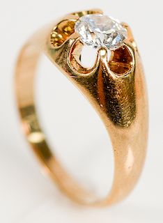 14 karat gold ring set with diamond approximately .65 cts.  size 7