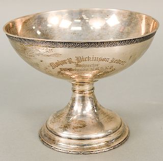 Tiffany & Co. Makers sterling silver compote monogrammed: Major R. Dickinson Dewett 1883, marked on bottom: Tiffany & Co. 3623 Maker...
