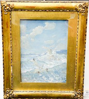 George Willoughby Maynard (1843-1923),  oil on board,  Girls Swimming in Ocean,  marked lower left: To Samuel T. Shaw Esq 1897...