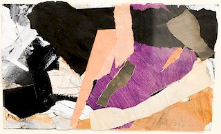 Perle Fine (1905-1988),  watercolor collage,  untitled abstract 1961,  signed lower right: Perle Fine,  Arlene Bujese Galler...