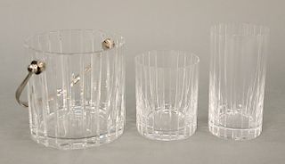 Baccarat crystal group "Harmonie" to include five rocks glasses, seven water glasses, and an ice bucket.  ice bucket: ht. 5 in. <R...