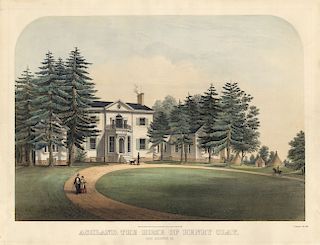 Ashland. Home of Henry Clay, Kentucky -Lithograph 1852