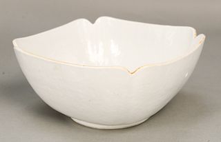 Cut corner white monochrome bowl, China, with slight traces of gilt enamel on the rim (no mark), probably 18th century.  dia. 10 i...