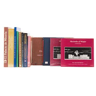 Monterrosa, Mariano / Lombardo de Ruiz, Sonia / Flores Guerrero, Raúl / Pierce, Donna. Libros sobre Arte Conventual. Piezas: 12.