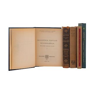 Velázquez C., Agustín/ Carrillo y Gariel, Abelardo / Fernández, Justino / Maza, Francisco de la... Libros sobre Arte Virreinal. Pzas: 5