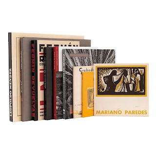 Carrillo, Azpeitia, Rafael / Reyes Palma, Francisco / Zurián, Carla... Libros sobre Leopoldo Méndez, Fermín Revueltas... Piezas: 9.