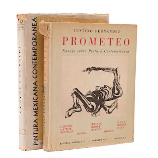 Fernández, Justino / Cardoza y Aragón, Luis. Prometeo / La Nube y el Reloj. México, 1945 / 1940. Primeras ediciones. Piezas: 2.