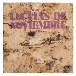 Rojo, Vicente - Huerta, David. Lluvias de Noviembre. Libro de Artista. México, 1984. 12 serigrafías firmadas, fechadas y numeradas.