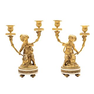 AFTER CLAUDE MICHEL CLODION (FRANCE, 1738-1814). A PAIR OF CANDELABRA. FRANCE, 19TH CENTURY.