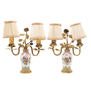 A PAIR OF PORCELAIN LAMPS. FRANCE, EARLY 20TH CENTURY.